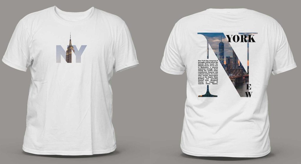 چاپ تیشرت بیسیک یقه گرد سفید مردانه