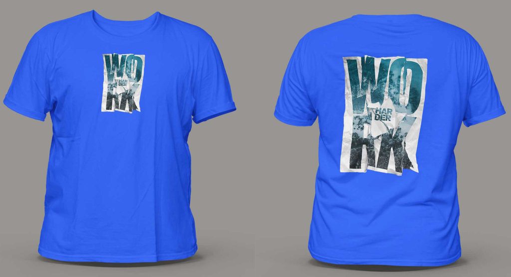 چاپ تیشرت بیسیک یقه گرد آبی مردانه