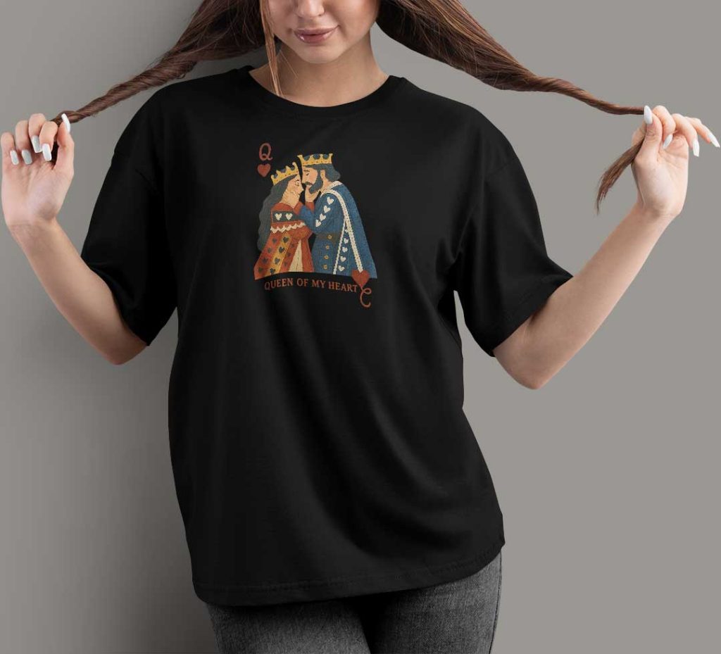 تیشرت بیسیک زنانه مشکی سوپر نخ با طرح دلخواه