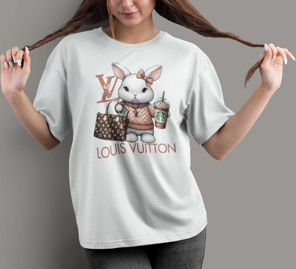 نمونه چاپ شده تیشرت بیسیک زنانه سفید