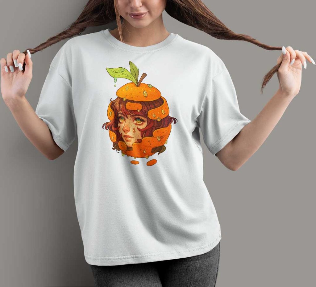 نمونه چاپ تیشرت بیسک زنانه سوپر نخ